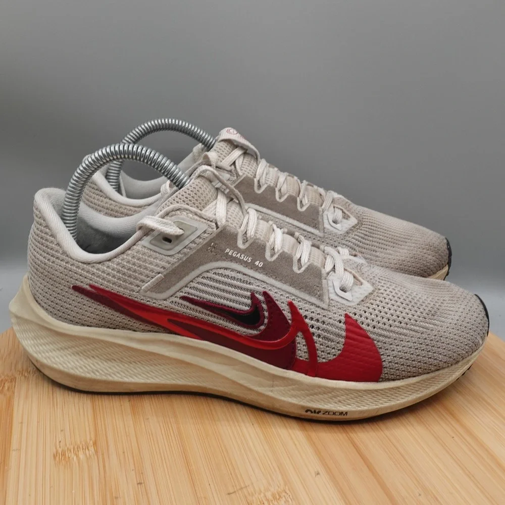 Nike Shoes Womens 8 White Red Air Zoom Pegasus 40 PRM‎ Running FB7703 100 Flaws